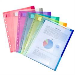 Buste con velcro A4 con perforazione universale, colori assortiti, 12 pz.